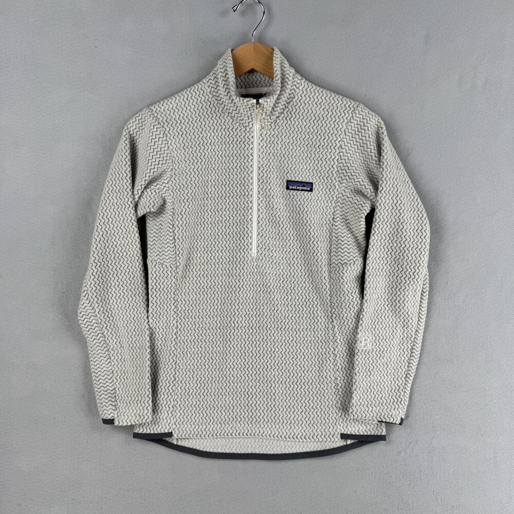 Patagonia R1 Air Pullover Womens XS Gray Chevron 1/4 Zip Fleece Baselayer
